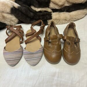 Old Navy Brown and Striped Kids Dress Shoes